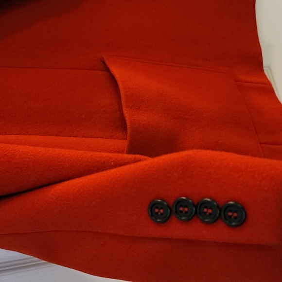 Vintage Evan Picone Red Wool Blazer with Velvet Collar size 8 - Picture 4 of 14